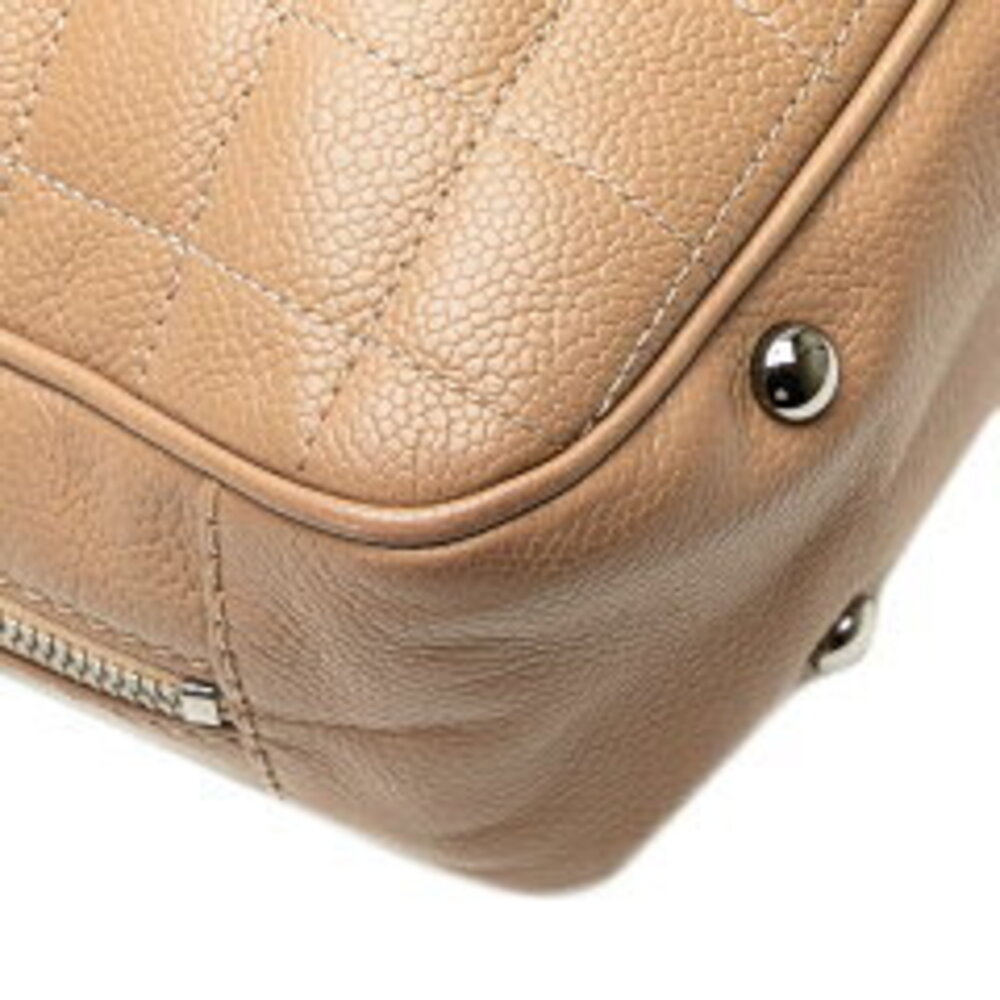 Chanel Chocobar Coco Mark Handbag Beige Tan Leather Caviar Skin - Picture 8 of 10